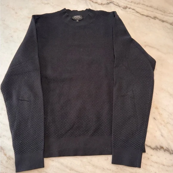 A.P.C. Black Textured Crewneck Sweater - Picture 1 of 5